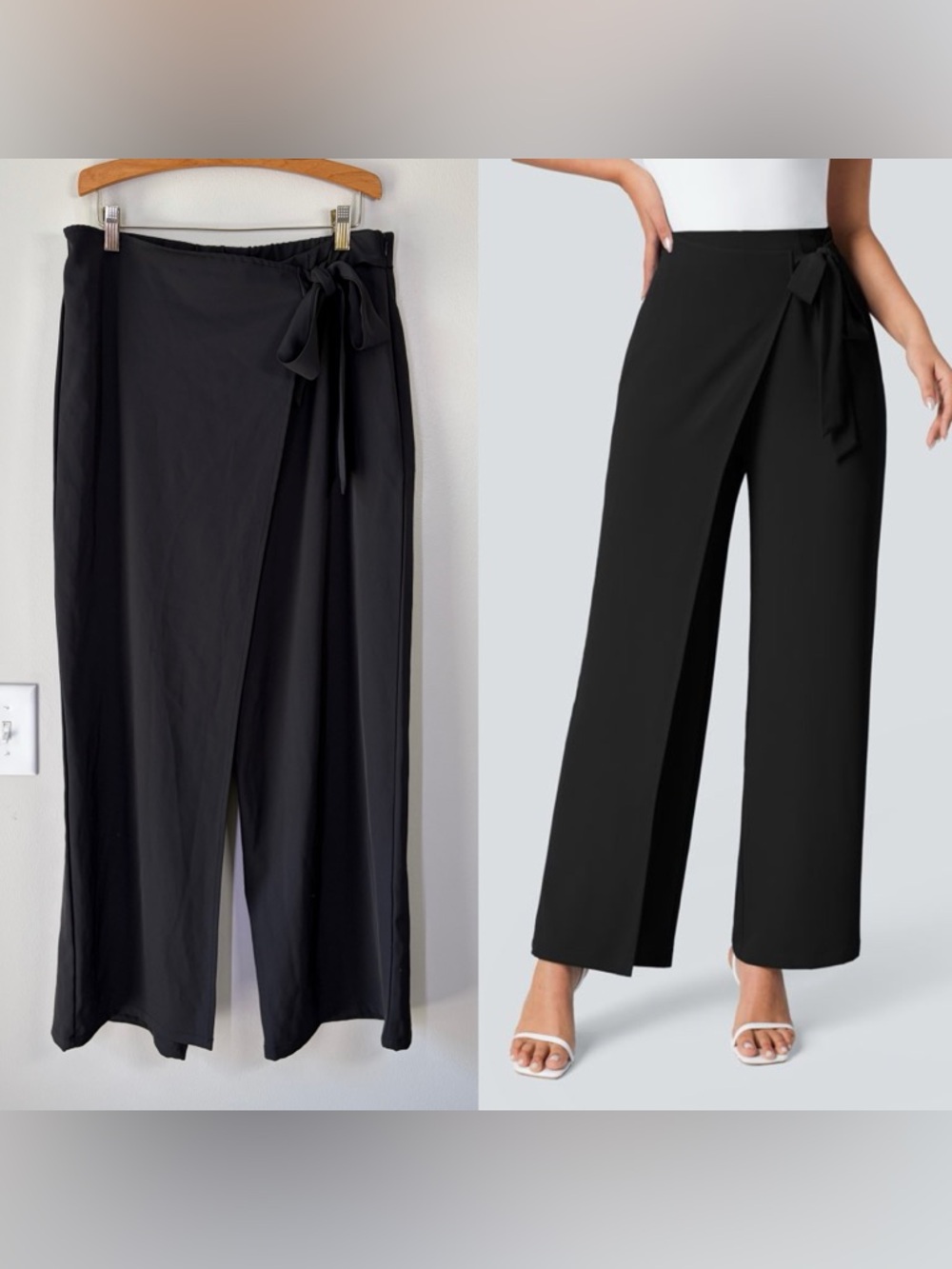 Halara Flex High Waisted Tie Side Wide Leg Work Pants